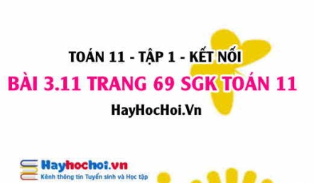 Giải bài 3.11 trang 69 Toán 11 tập 1 SGK Kết nối tri thức